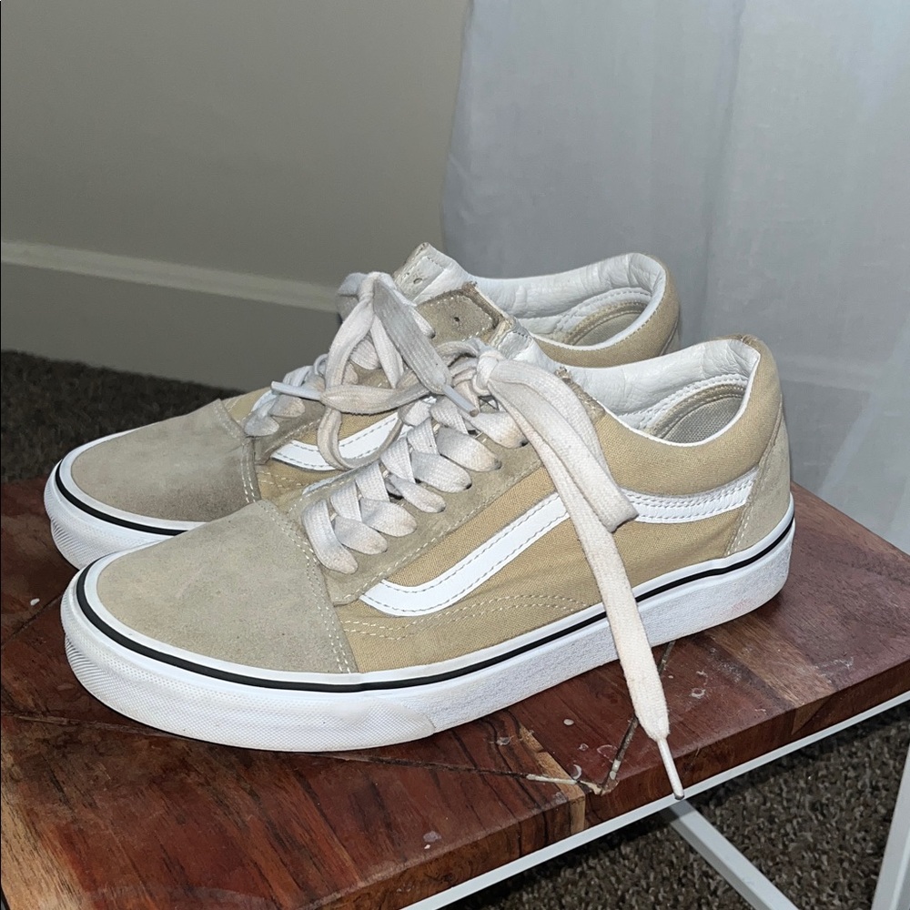 Vans Classic Beige and White Shoes